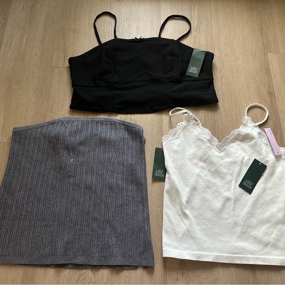 Wild Fable Black, Gray, and White Crop Tops - Picture 1 of 2